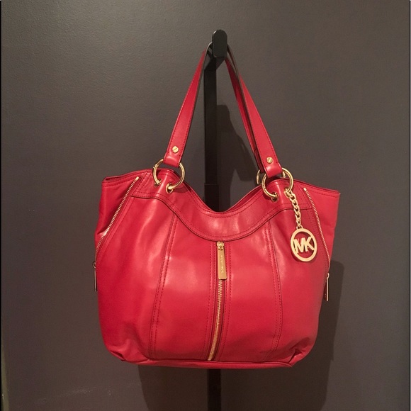Michael Kors Red Leather Handbag - Picture 2 of 8